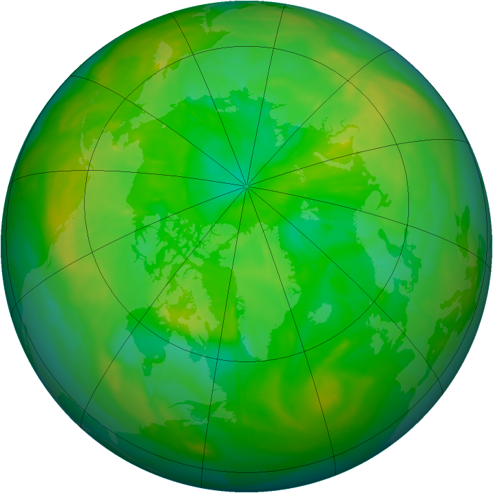 Arctic ozone map for 29 June 2009